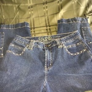 Ethyl Denim Capri Cargo Crop Pants size 8
